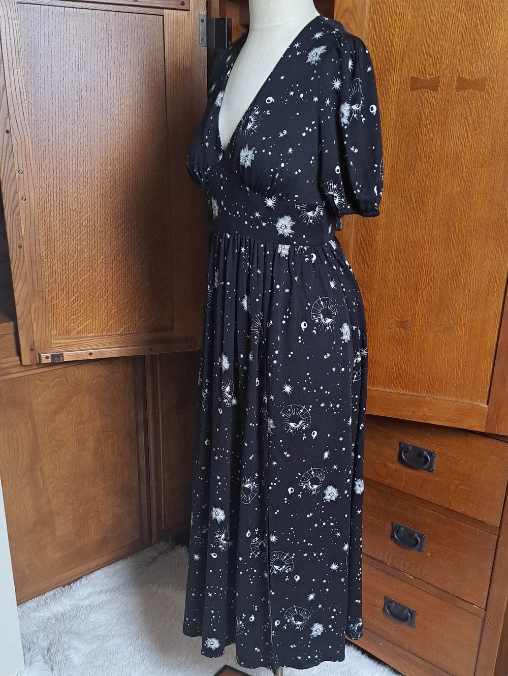Disturbia Comet Celestial Puff Sleeve Midaxi Dress ✨ US 2 / UK 6 NWT - Picture 8 of 14